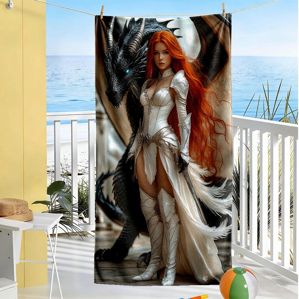 Gothic Style Beach Towel Quick-Dry Soft Microfiber Comfortable Lightweight