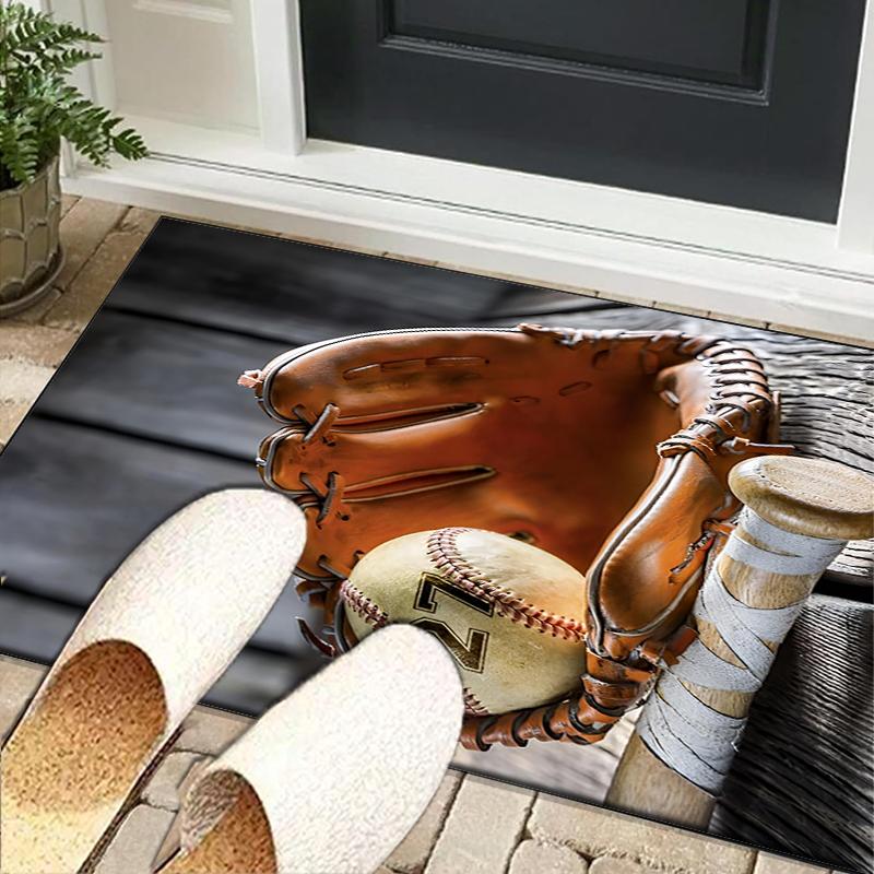 Baseball Passion And Heritage Office Rug Chair Mat, Game Carpet, Suitable for Front Door, Bedroom, Living Room, Desk, Holiday Gift