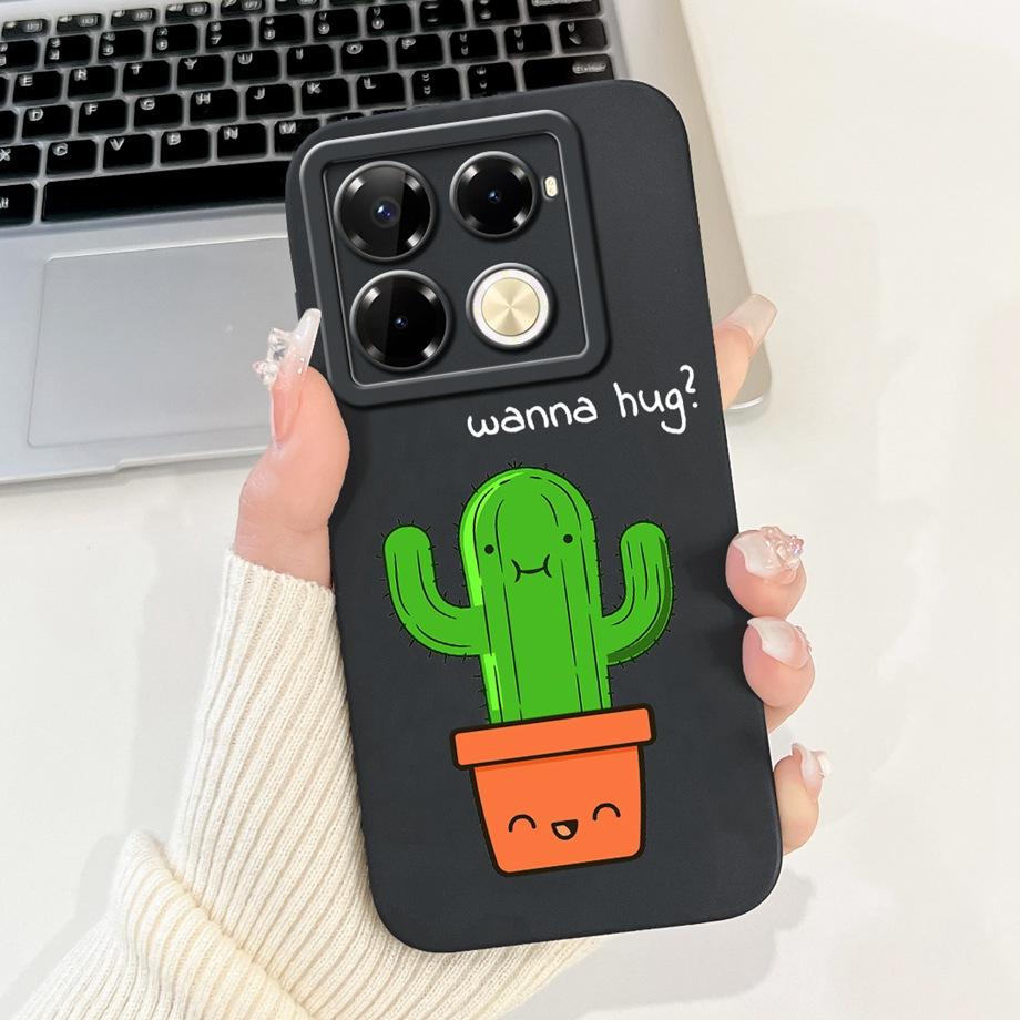 Soft TPU Candy Silicone Phone Case For Infinix Note 40 Pro Plus Note 40 4G 5G Back Cover Note40 4G Bumper Flower Girl Fashion