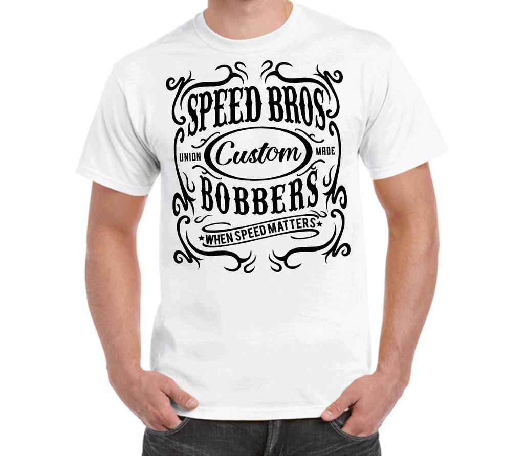 Summer SPEED BROS BOBBER GARAGE T-SHIRT T SHIRT CLOTHING 100% COTTON HOT ROD VINTAGE