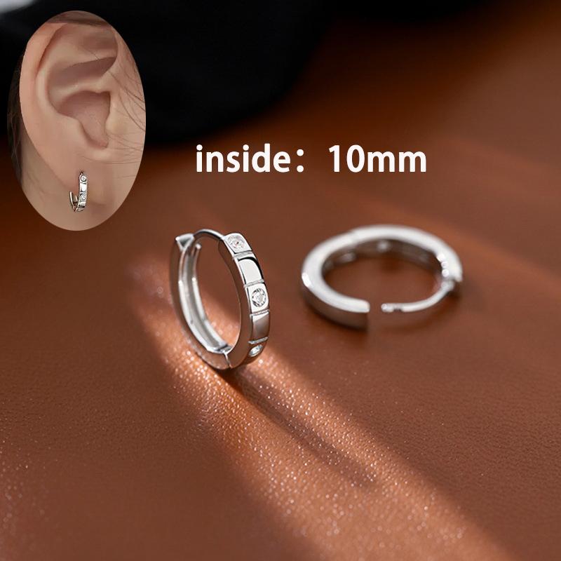 New Fashion Silver Color Geometric Round Hoop Earrings For Women Girls Shiny Rhinestone Delicate Wedding Jewelry Gifts