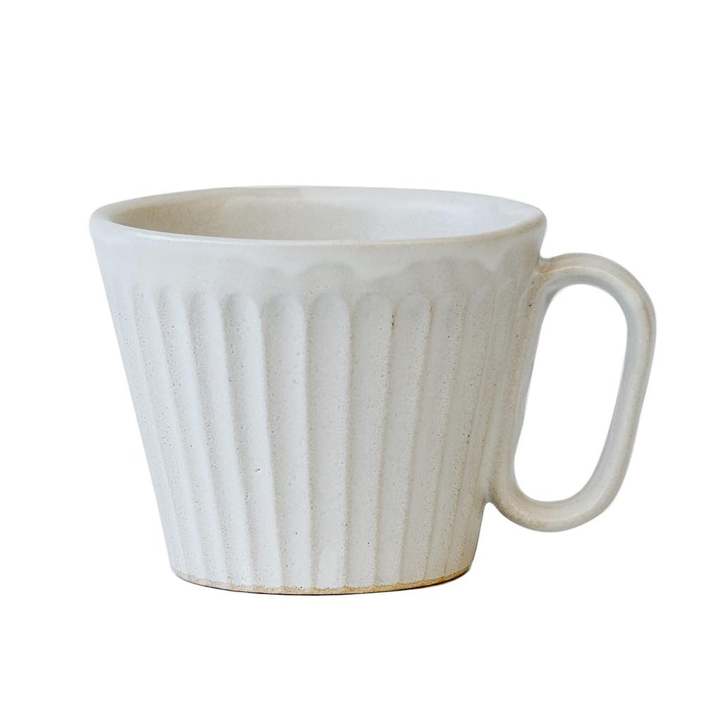 Wired Beans Wired Beans Mug To Last a Lifetime Kasama Yaki Shinogi Mug 240ml White Matte