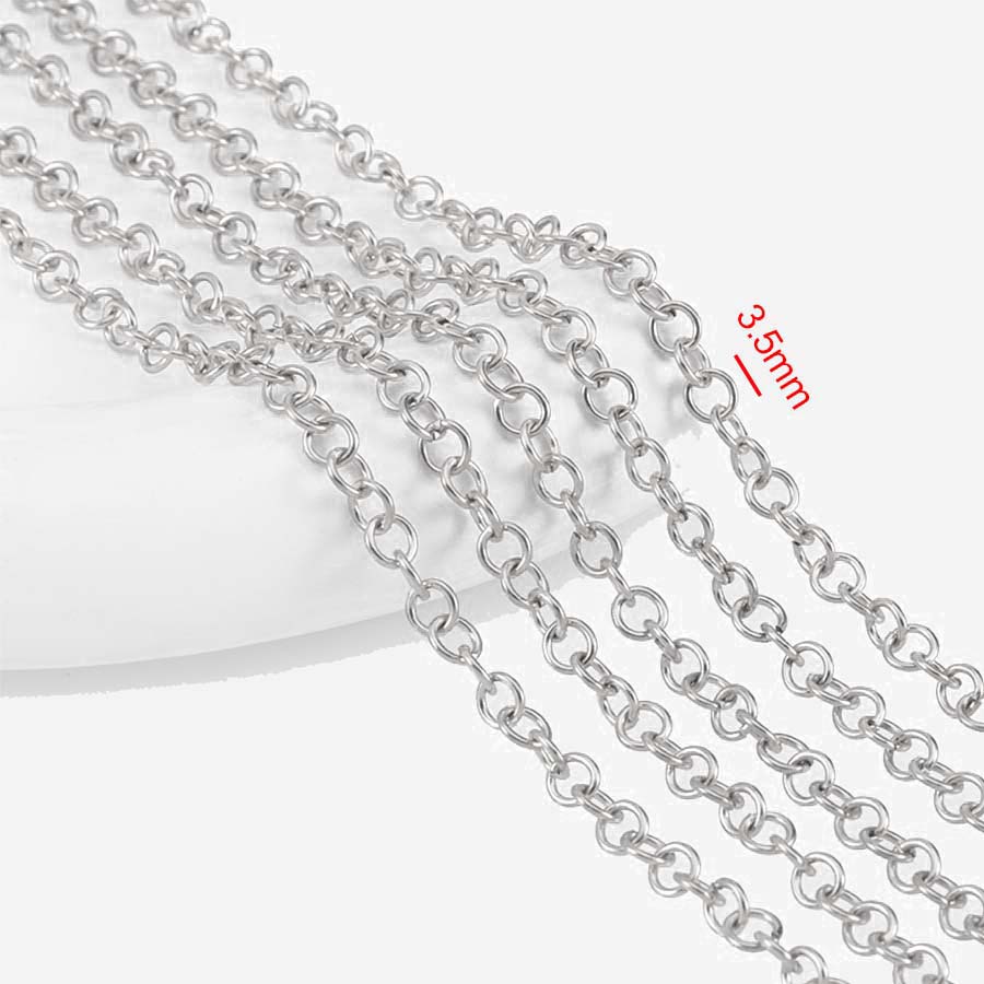 1Meter Stainless Steel Gold Plated 2mm Thin Chain Crossing Oval Necklaces Chain DIY Handmade Bracelets Material Jewelry Findings
