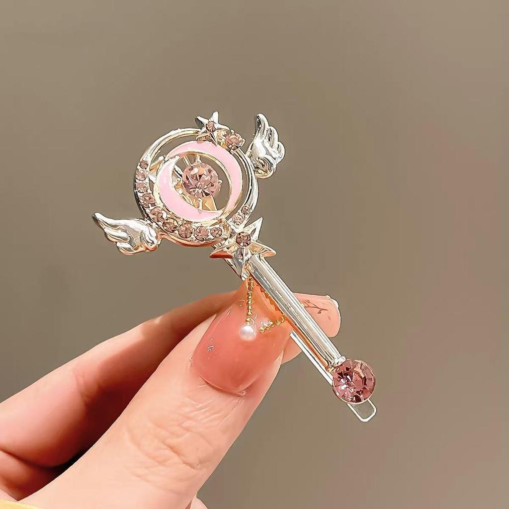 Japanese Cute Magic Wand Hair Clip: Girly Side & Bangs Duckbill Hairpin Fashion Accessory