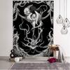 Witchcraft Tarot Tapestry Wall Hanging Black Khaki Sun Moon Starry Universe Geometric Pattern Dormitory Home Decoration Curtains