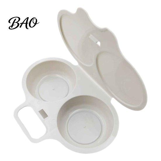 Compact Kitchenware for Home Dual Cavity Microwave Egg Cooker, Food-Grade PP Steamer Mold Poached Time Saving Breakfast Tool Fried Boiled Eggs,