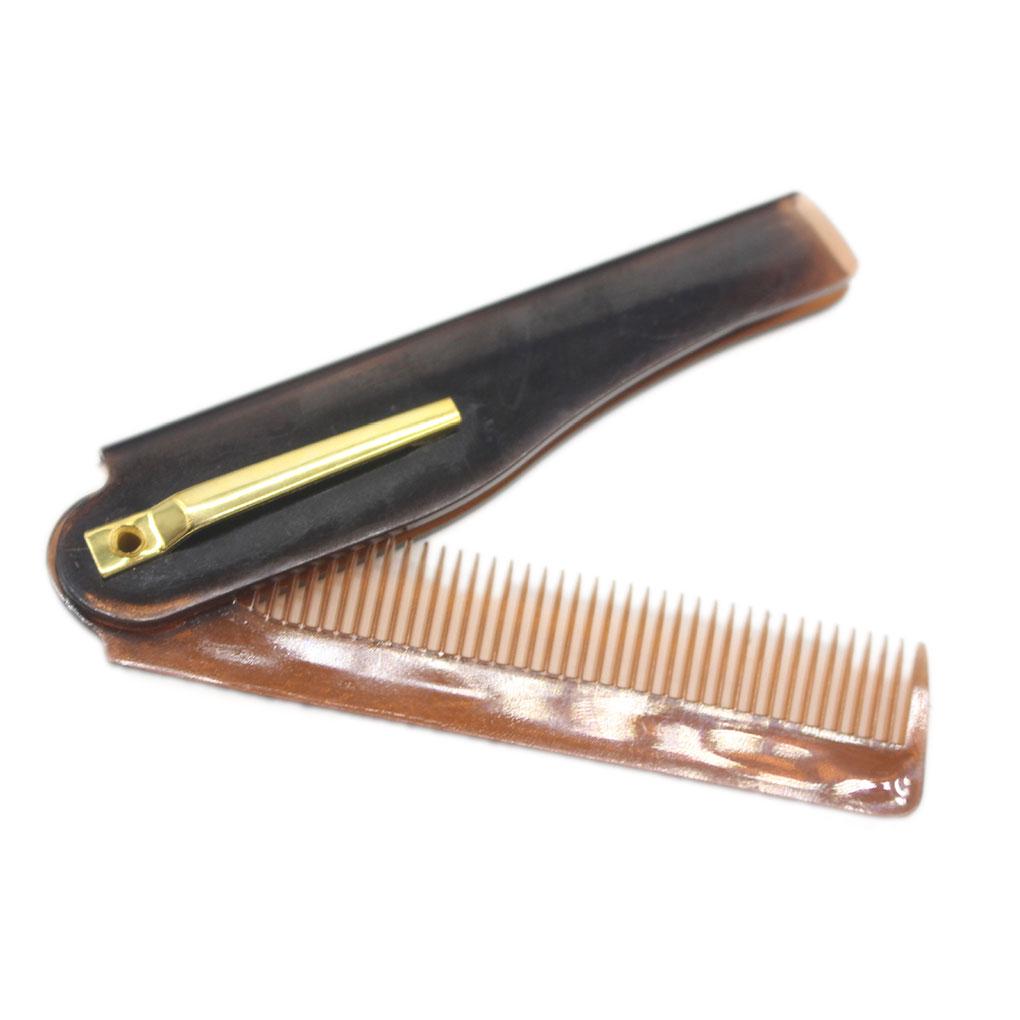 Men Folding Pocket Clip Plastic Portable Head Beard Combs Bussiness Trip Travel Lightweight Comb