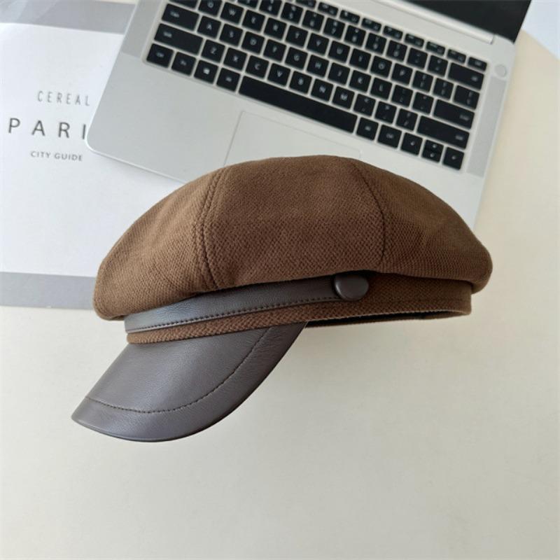 

Осенне-зимние шляпы женские для маленького лица восьмиугольная шляпа Майяр носит ретро берет художника облака трендовый универсальный утиный язык Average size [53-58cm] - adjustable