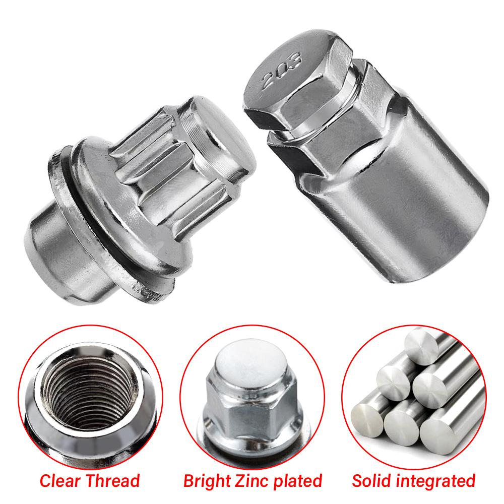 5PCS M12 x 1.5 Locking Wheel Bolts Anti-Theft Lug Nuts for Toyota Aluminum Alloy With Security Socket 43x25mm Zinc Plated