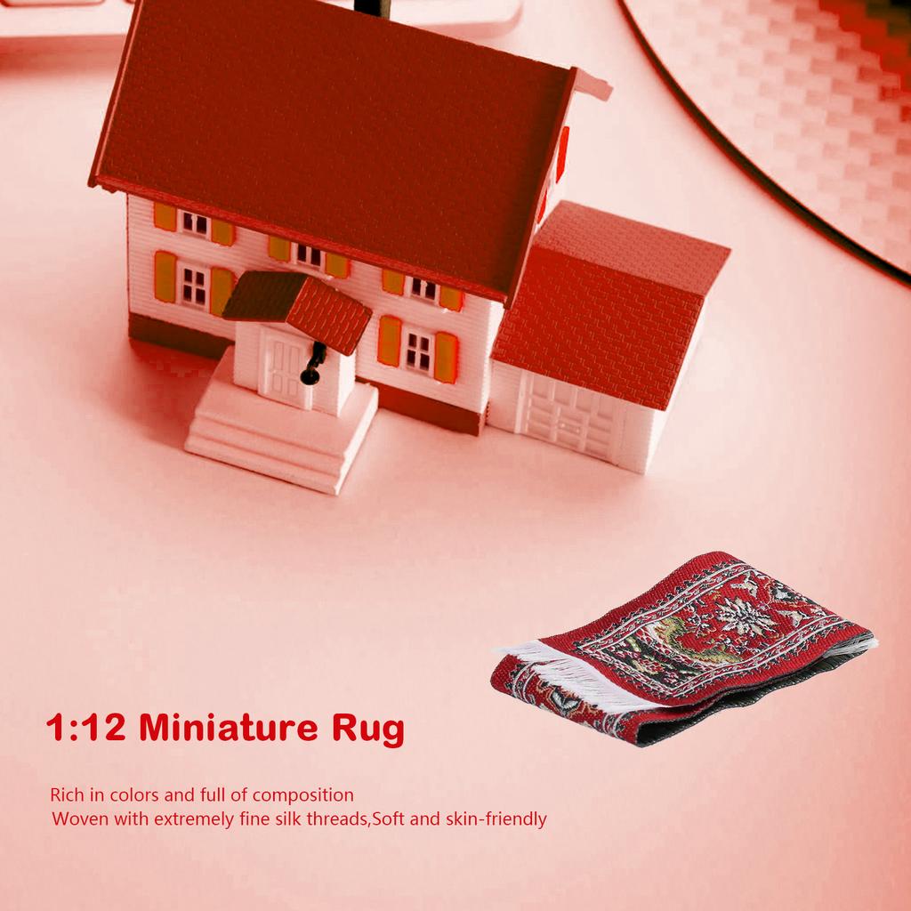 1:12 Dollhouse Woven Carpet Miniature Rug Doll House Decoration Children Gift Accessories#3