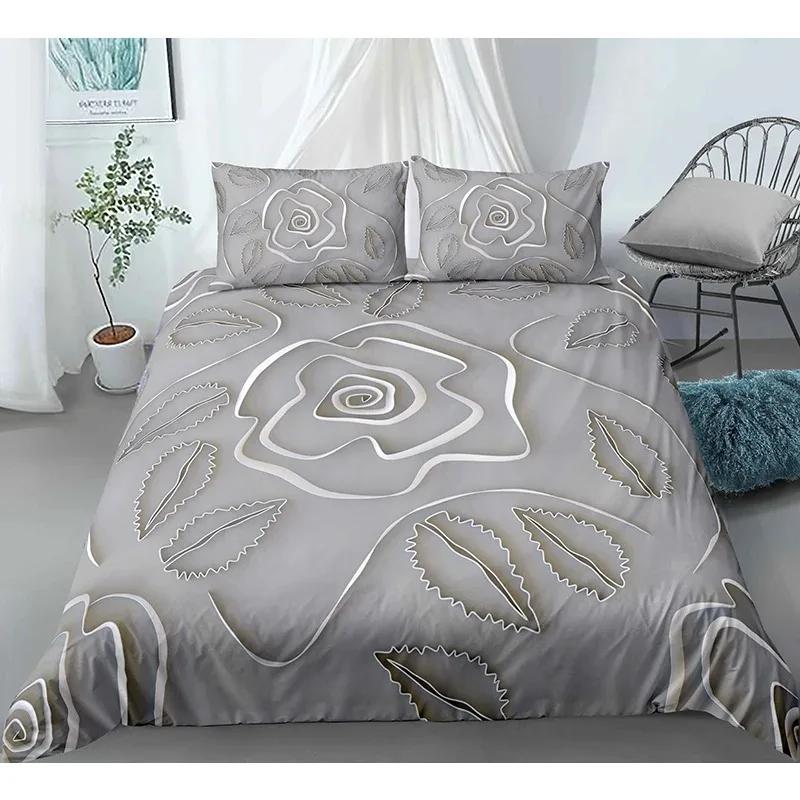 İskandinav Tarzı Nevresim Takımı Kral Kraliçe Boyutu Yıldız Ay Desenli Çocuklar Gençler Yetişkinler için Çiçekler Polyester Yorgan Kılıfı