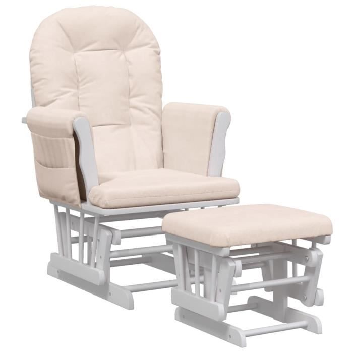 VidaXL Rocking Chair with Footrest Light Pink Fabric 351660