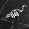 Exaggerated Snake Print Finger Band, Adjustable Open Snake Ring, Three-Dimensional Winding Design Animal Ring for Jewelry Gift