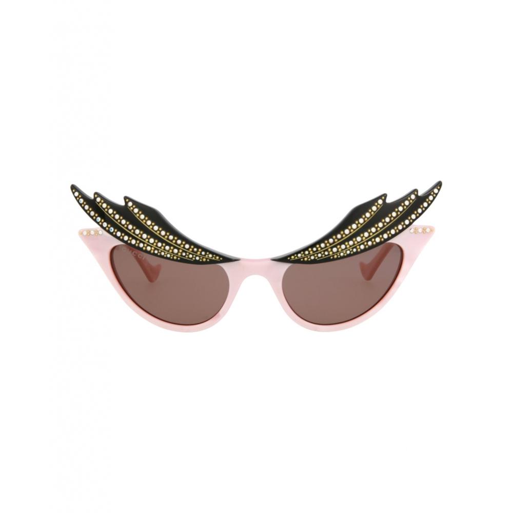 

Gucci Cat Eye Frame Acetate Sunglasses pink pink brown