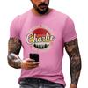 Fashionable Round Neck Short Sleeve Work Clothes Printed Tops For Mens Summer Tops