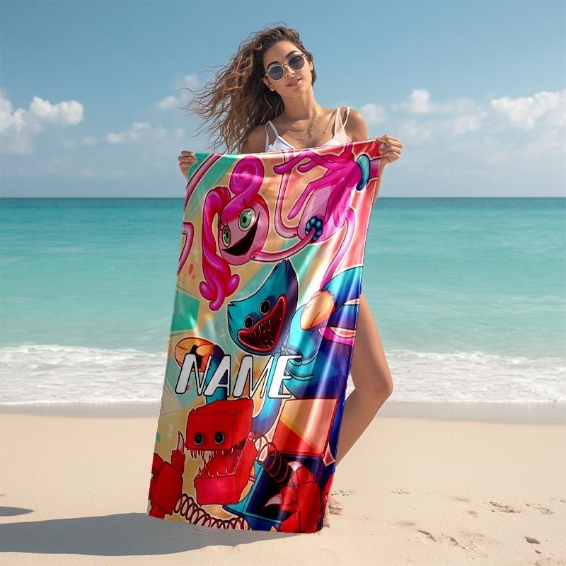 Personalized Customized Proof Beach Towel with Poppy Playtime Pattern - Soft, Absorbent,quick-drying,perfect Swimming,camping&bathing