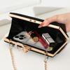 Elegant Solid Velvet Evening Clutch Rhinestone Decor Chain Handbag Luxury Formal Women Purse For Party Banquet