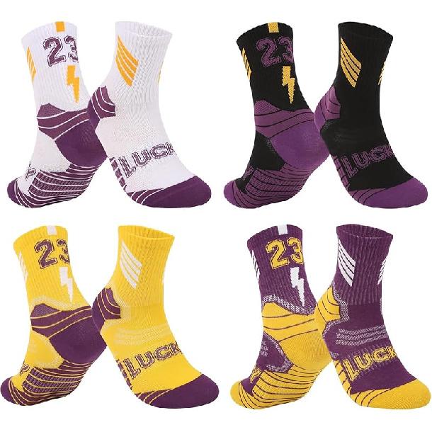 Lucky Number Youth Boys Basketball Athletic Running Team Sports Star Socks 2-5.5