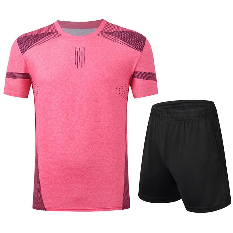 Unisex Badminton Sport Set Short Sleeve Top Shorts Men Women Kids Athletic Wear