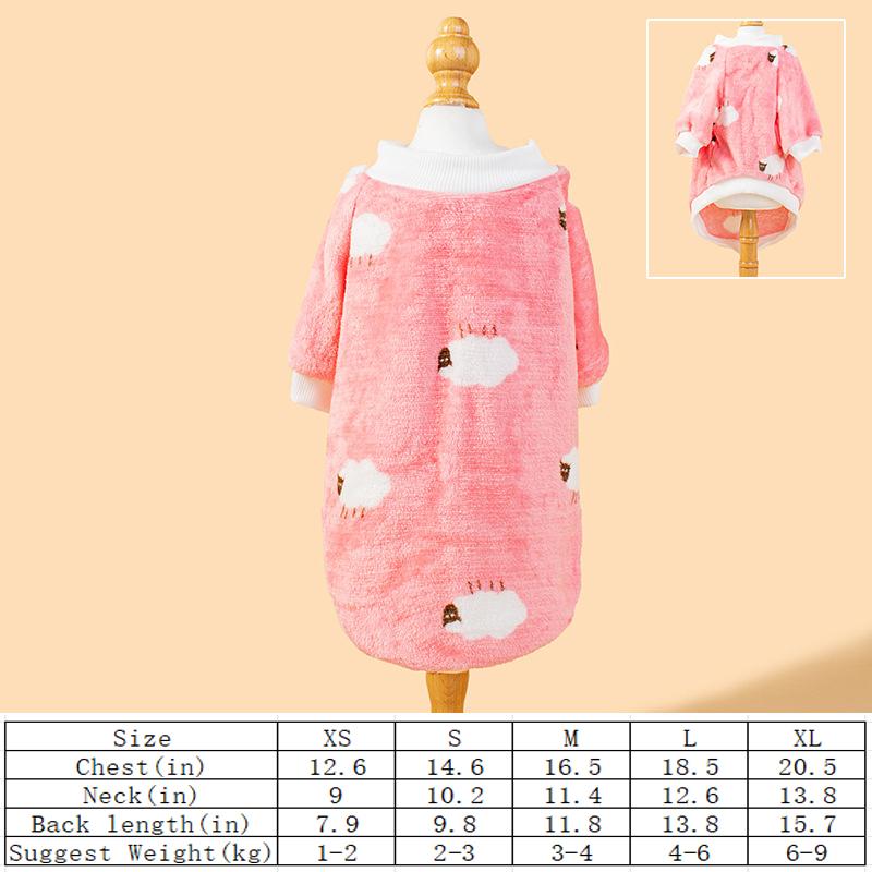Pet clothing, dog cartoon polar fleece, small to medium-sized Bichon Frise puppy, comfortable fleece-lined.