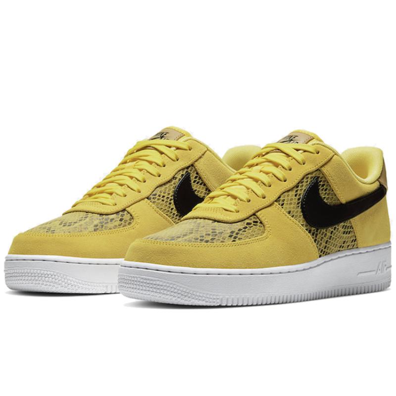 Nike Air Force 1 Low Yellow Snakeskin Sneakers BQ4424-700