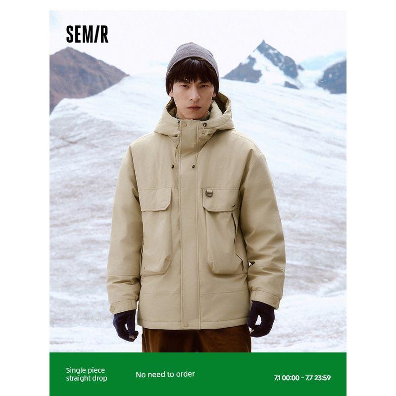 

Protection Outwear | Senma down Jacket Men s Four-Proof 2024 Winter New Arrival Loose Hooded Workwear Coats Outwear Thick Black (gray duck down) 90001 175/92A/L