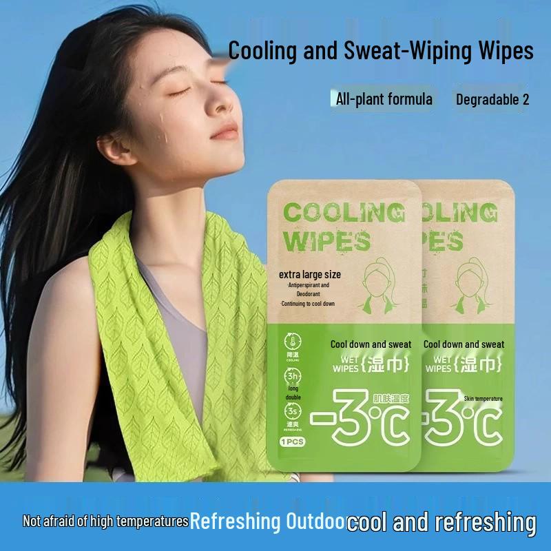 Newcomer Exclusive: Cooling Mint Sweat-Wicking Towel & Portable Wet Wipe Set (5-Pack)