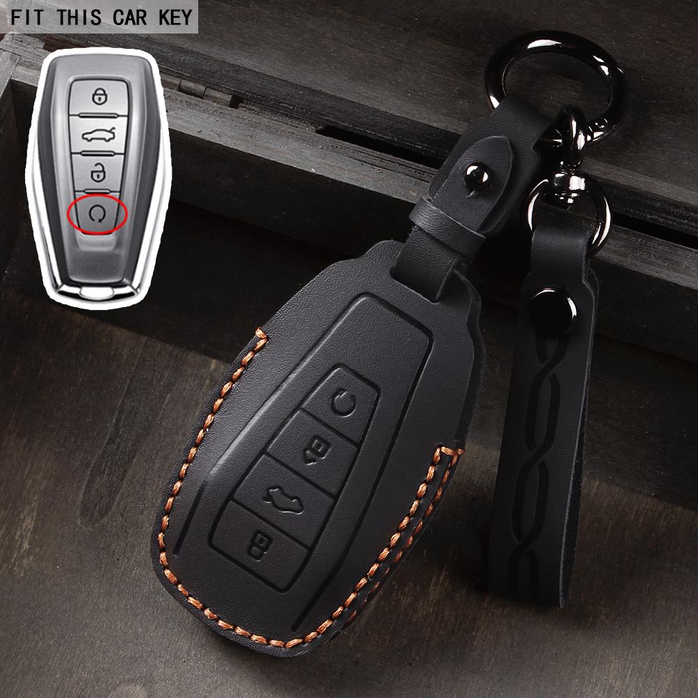 Leather Car Key Cover Case Shell For Geely Coolray X6 Atlas Monjaro Tugella Geometry C Emgrand Global Kulrey Hawk Gx7 Okavango