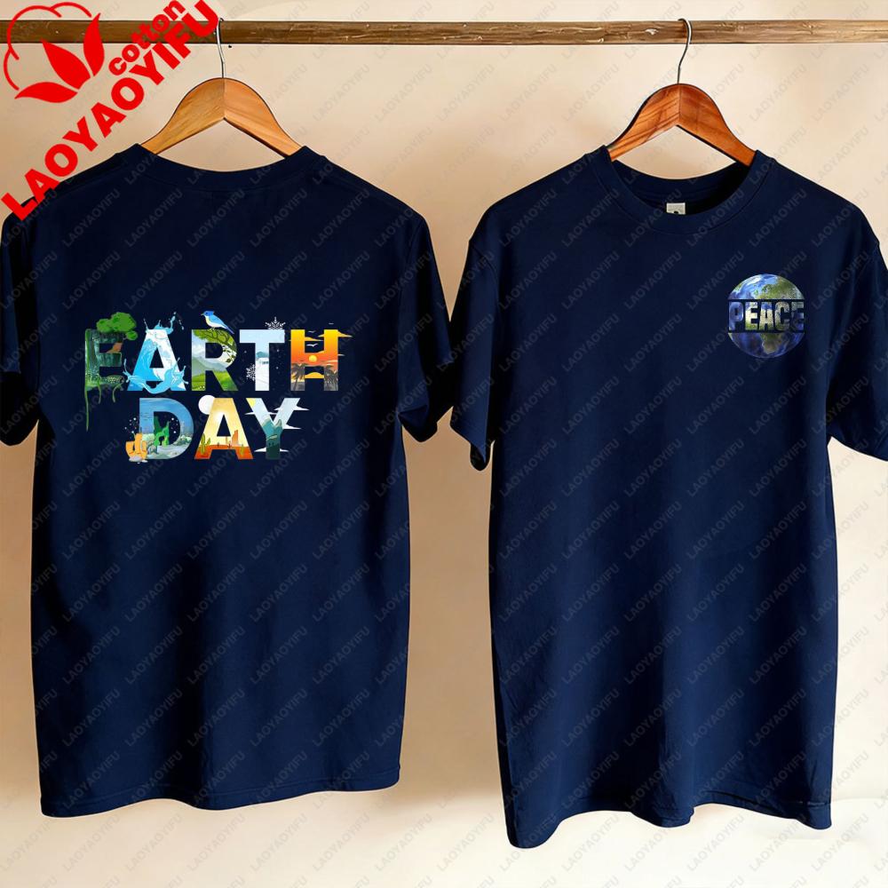Earth Day EnvironUnisextal Protection Save Tree Animals Cotton TShirt Harajuku Oversized T Shirt Aesthetic Shirts for Women Tops