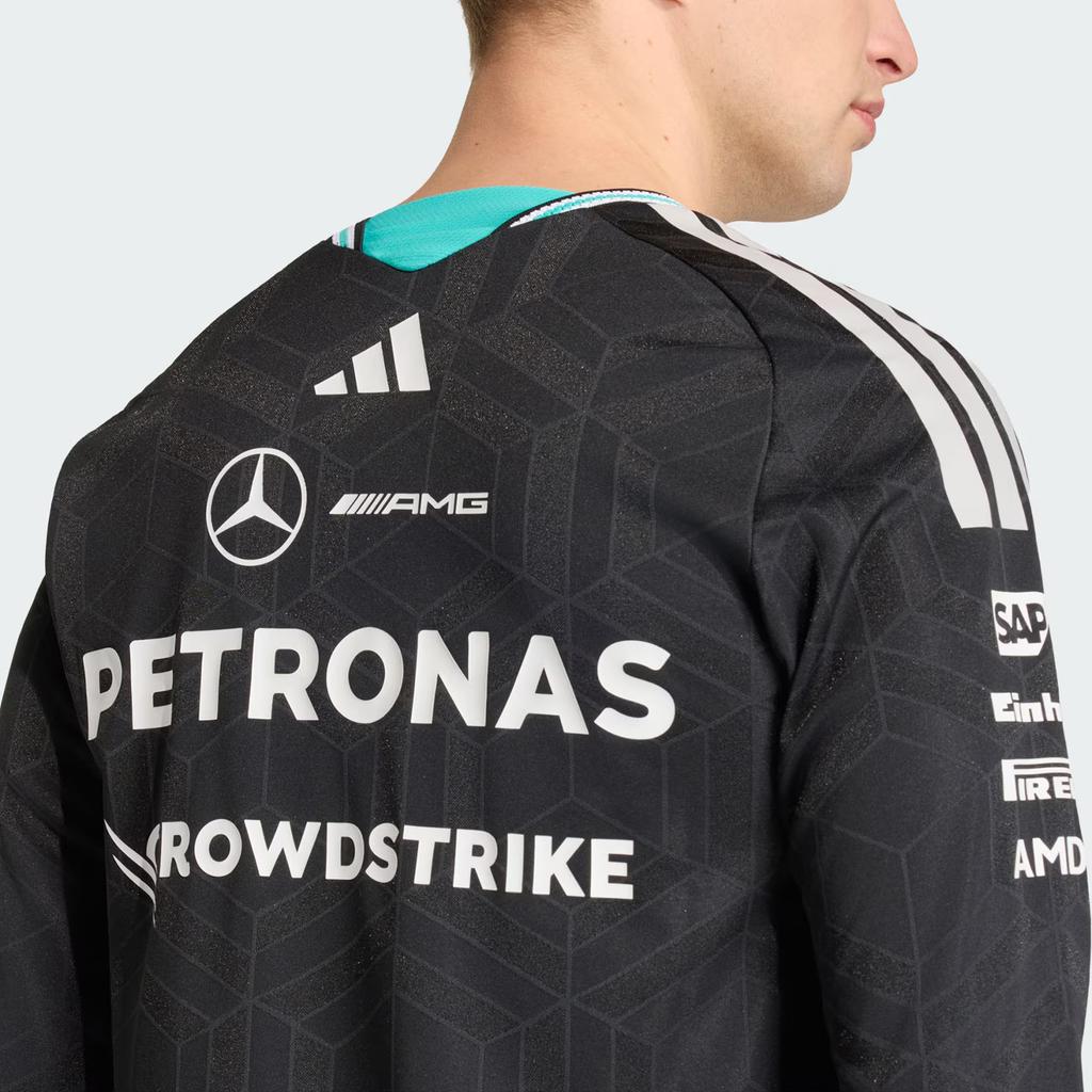 adidas Mercedes - Amg Petronas Formel 1 Team Trikot Authentisch Pullover Slim Fit Sport Langarm Schnelltrocknendes T-Shirt Herren Oberteile KE5309