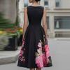  Spring and Summer European and American Cross-border Amazon Independent Station Hot Sale New Sleeveless Flower Waist Pleated Dress Women