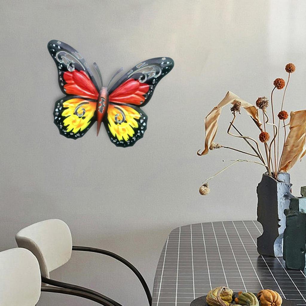 Butterfly Wall Sculpture Decoration Figurine Artwork Hanging Metal for Indoor Yard