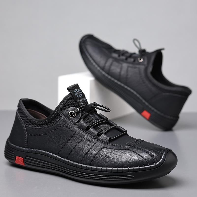 

Leather shoes men s soft leather soft sole soft surface 2025 new autumn breathable men s casual shoes leather shoes 38 чёрный