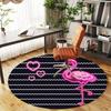 1pc Flamingo Love Round Chair Mat Office Area Rug - Non-Slip, Floor Mat for Office, Bedroom, and Indoor Decor P127260