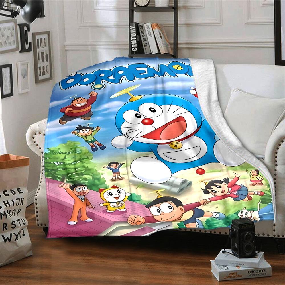 1pc Blue Cat Adventure Flannel Blanket,Ultra Soft Warm Plush Throw for Home Bedroom Bed Sofa Cover Camping Picnic gift Y7242