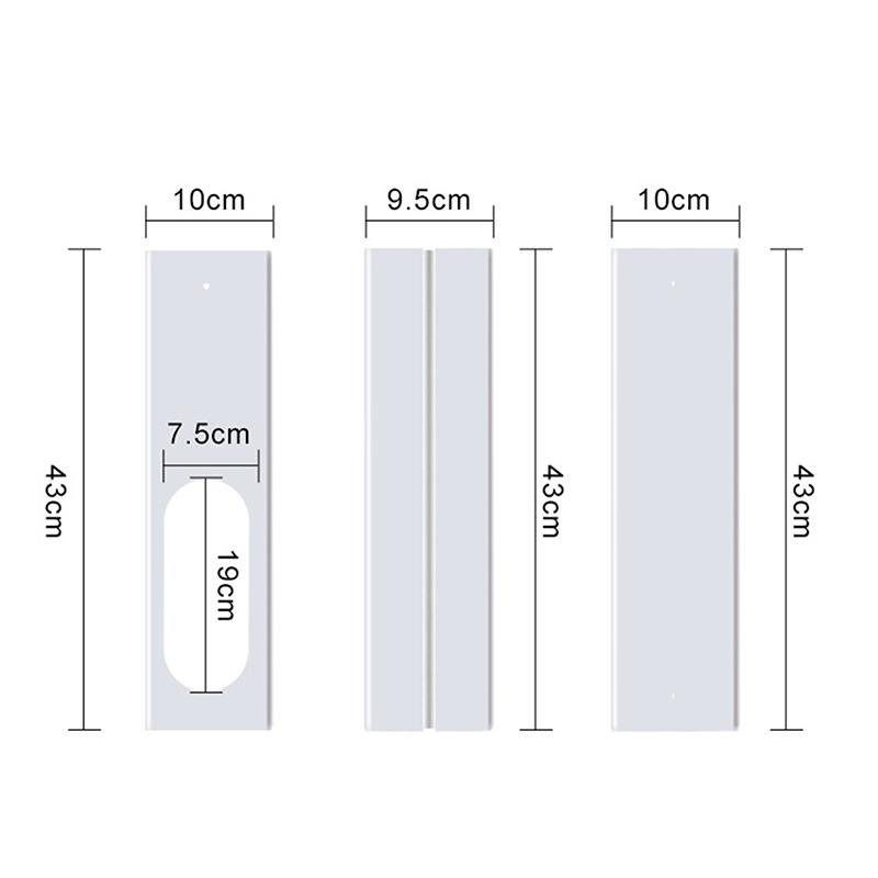 Air Conditioner Window Vent Kit 43-140Cm Flat Mouth Ac Exhaust Hose Coupler Adjustable Window Seal Universal Duct Extension Pipe