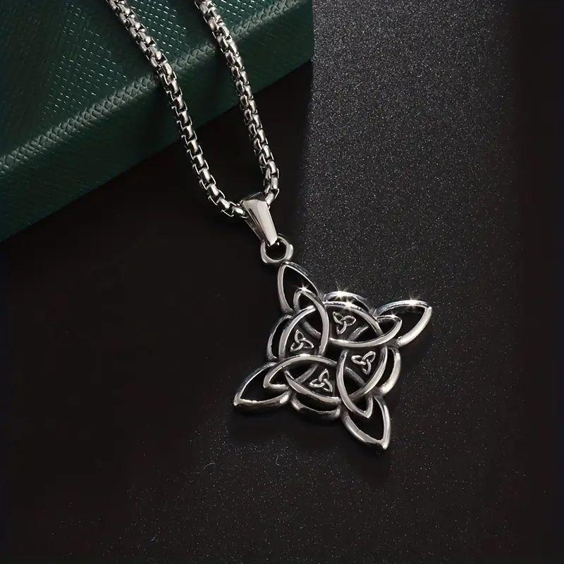 1pc Classic Wiccan Witch Knot Irish Celtic Knot Trinity Knot Pendant Necklace for Men Women Fashion Lucky Amulet Jewelry Gift