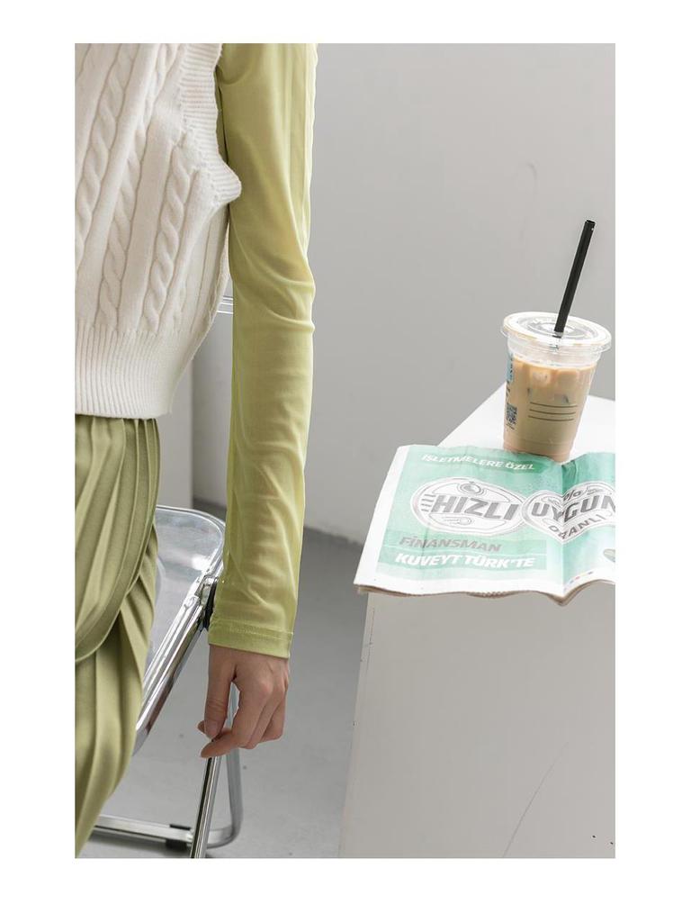 Hyuna Style Women's Mesh Long Sleeve Sun Protection Shirt, 2023 Summer Ice Silk Base Layer T-Shirt