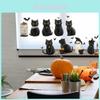 Pvc Wall Sticker With Cute Black Cat And Bat Halloween Decor For Living Room And Bedroom