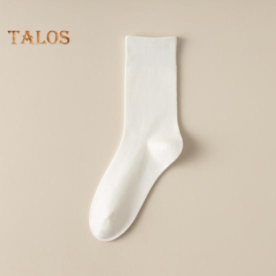 1 pár dámských ponožek střední trubice bez zápachu retro jednobarevné vysoká elasticita protiskluzová prodyšná měkká absorbce potu sportovní bavlněné ponožky proti smršťování