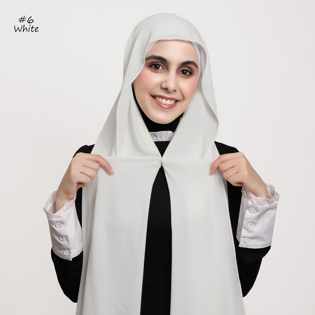Premium Instant Medina Chiffon Hijab With Bulit-In Magnets Easy To Wear Scarf Shawl Headwrap With Undercap For Muslim Women
