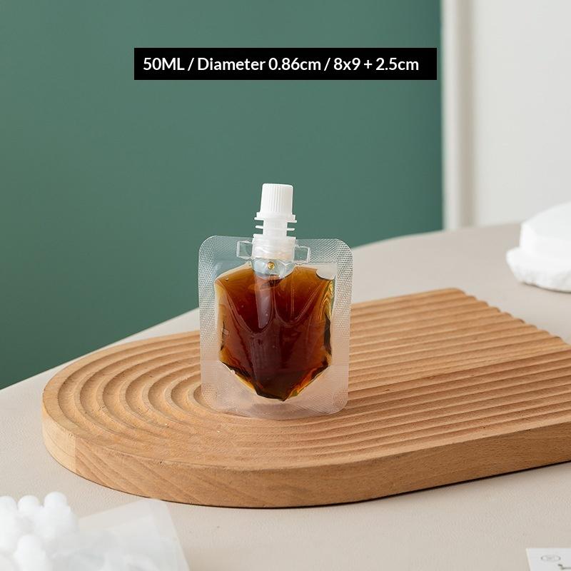 20 pièces Poches Réutilisables Transparentes avec Bec pour Boissons Étanches Sacs Souples en Plastique pour Smoothie Thé Voyage en Randonnée