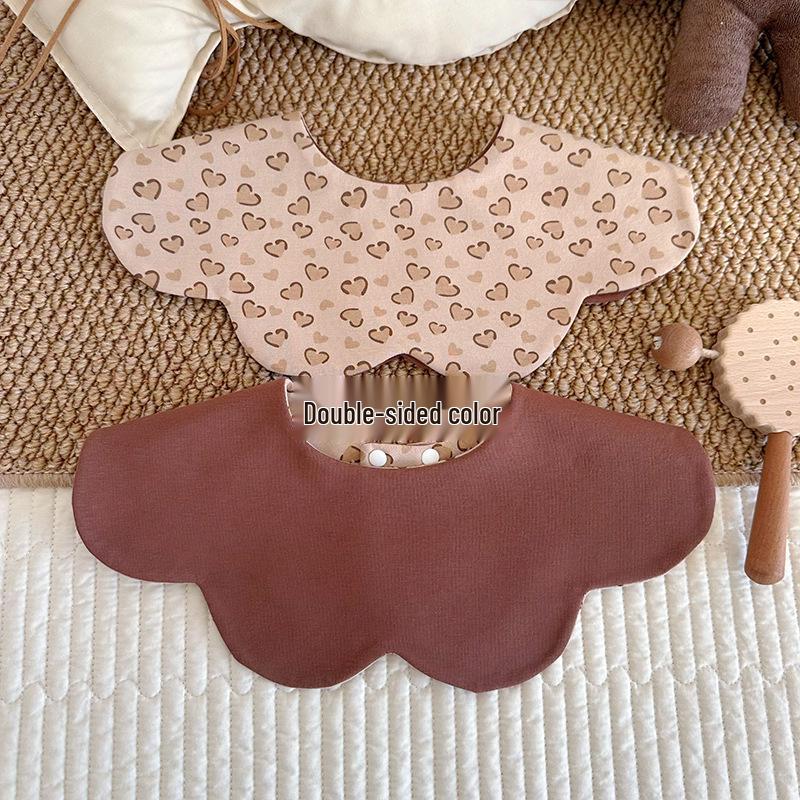 Autumn/Winter Korean-Style Baby Bib, Double-Sided Cotton, Versatile for Ages 0-2.