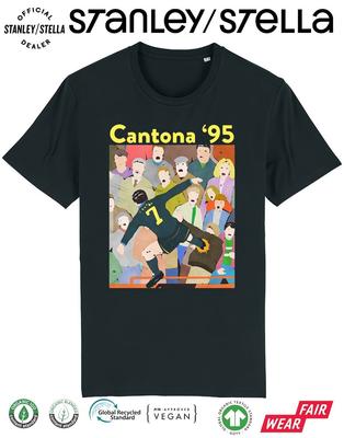 CANTONA 95 Herre Fotball T-skjorte Kung Fu Spark Man Utd Legende Frankrike Kong Eric