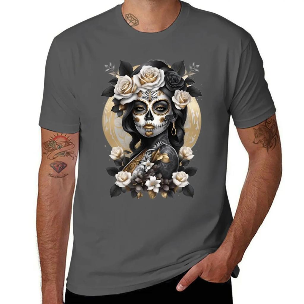 Catrina de Oro - Golden Catrina T-Shirt quick drying custom shirt cute clothes oversized graphic tee clothes for men