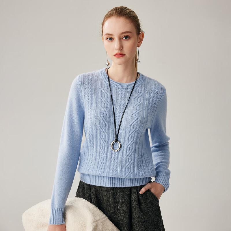 Zhaojun Women's 100% Cashmere Cable Knit Sweater