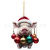 Cartoon Pig Festive Acrylic Pendant Cute Christmas Decoration For Vehicle Interiors