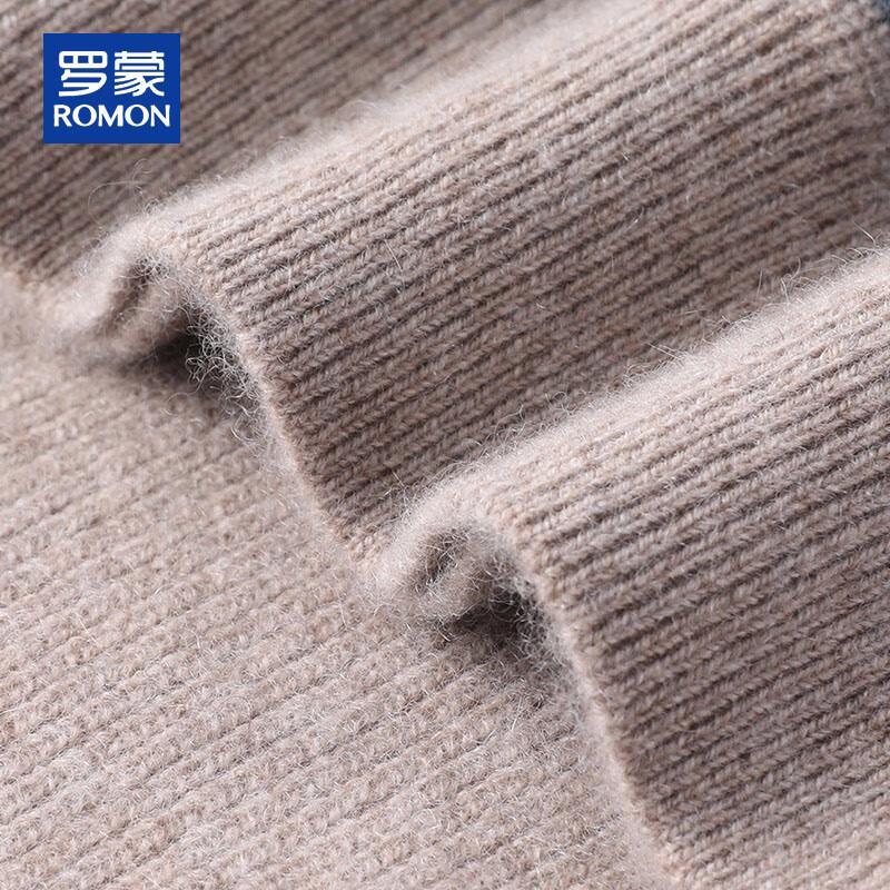 ROMON Men's 100% Pure Cashmere Thickened Round Neck Pullover Sweater