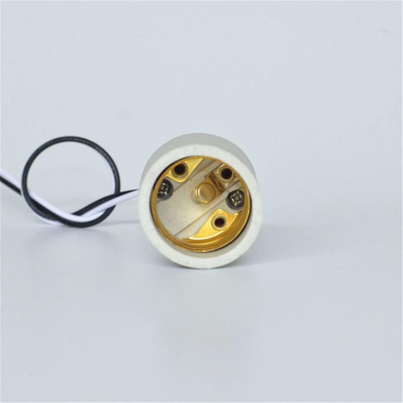 2/5/10/20pcs Pack E14 E27 Ceramic Screw Light Socket,E12 E26 Porcelain Lamp Bulb Holder with Wire for Incandescent Halogen Bulb