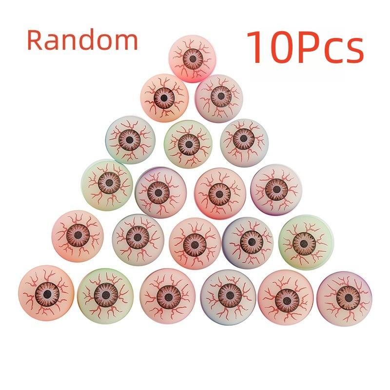 10Pcs Exploding Eyes Bouncy Ball Toy Assorted Halloween Ball Prom Gifts Elasticity Colorful Bouncy Rubber Jumping Ball Toy Gift